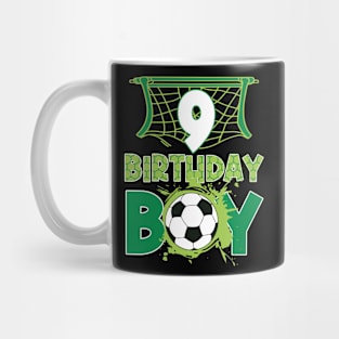 9th Birthday Boy Soccer Funny B-day Gift For Boys Kids Mug